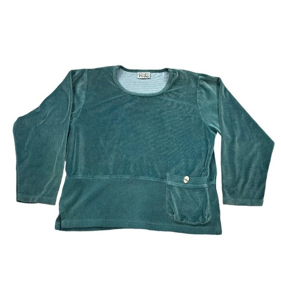 SomeWhat Funky Vintage Turquoise Velour Maxi Skirt and Top Set, Sizes M, L - Picture 1 of 12